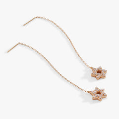 Star of David Delicate Pave Crystal Threader Earrings, Earrings, $ 44.00, A Moment Of Now™