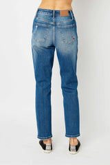 Judy Blue Medium Blue Distressed Slim Jeans, Judy Blue, A Moment Of Now