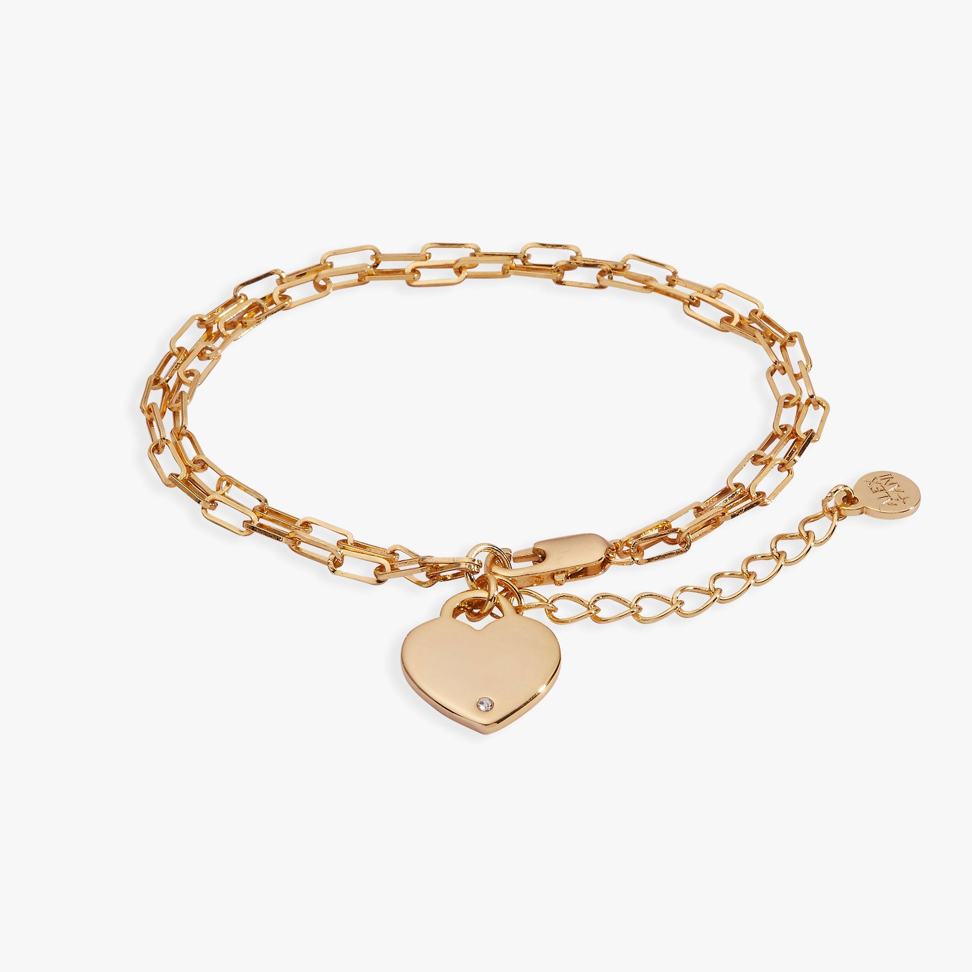 Heart Charm Double Paperclip Chain Bracelet, Bracelets, $ 28.00, A Moment Of Now™