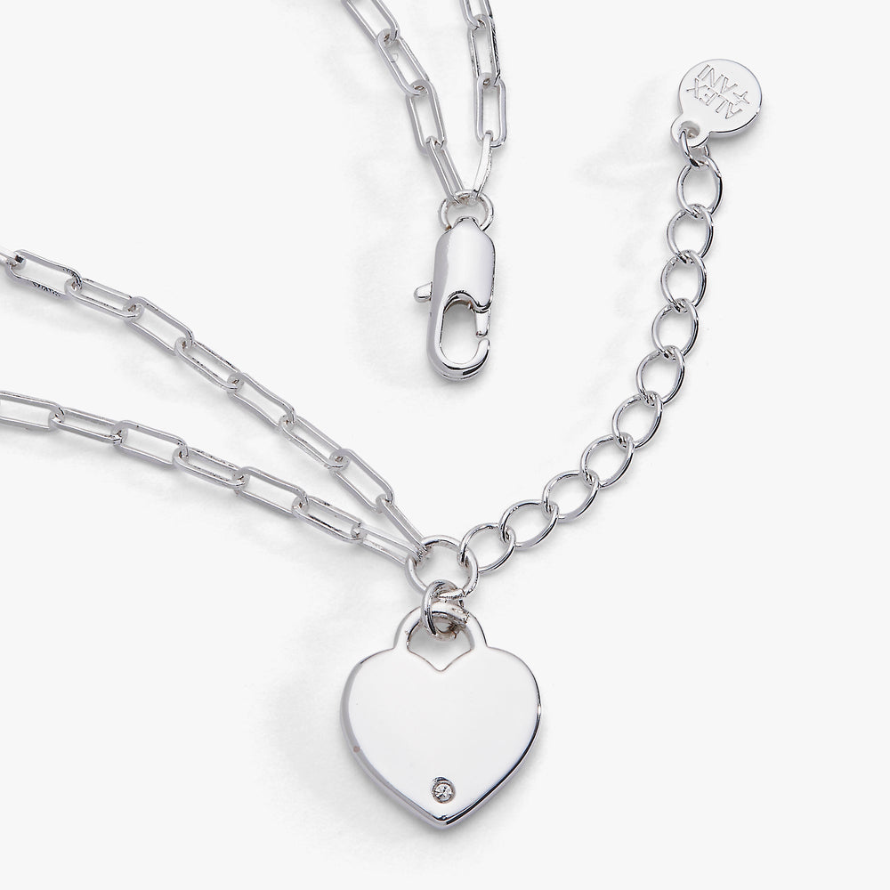 Heart Charm Double Paperclip Chain Bracelet, Bracelets, $ 28.00, A Moment Of Now™