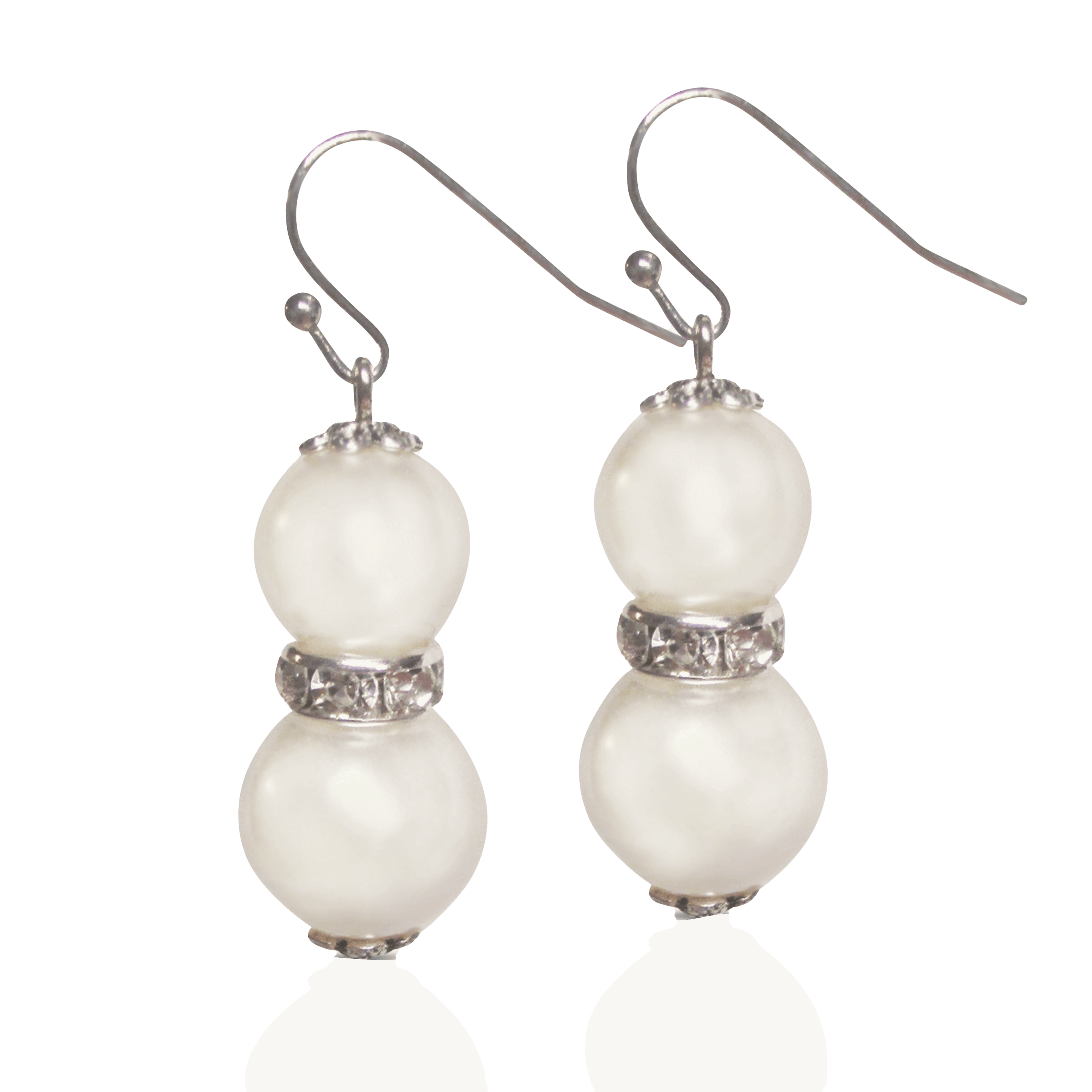 Double Glass Pearl Drop Dangle Earrings, Li-Jacobs, $ 19.99