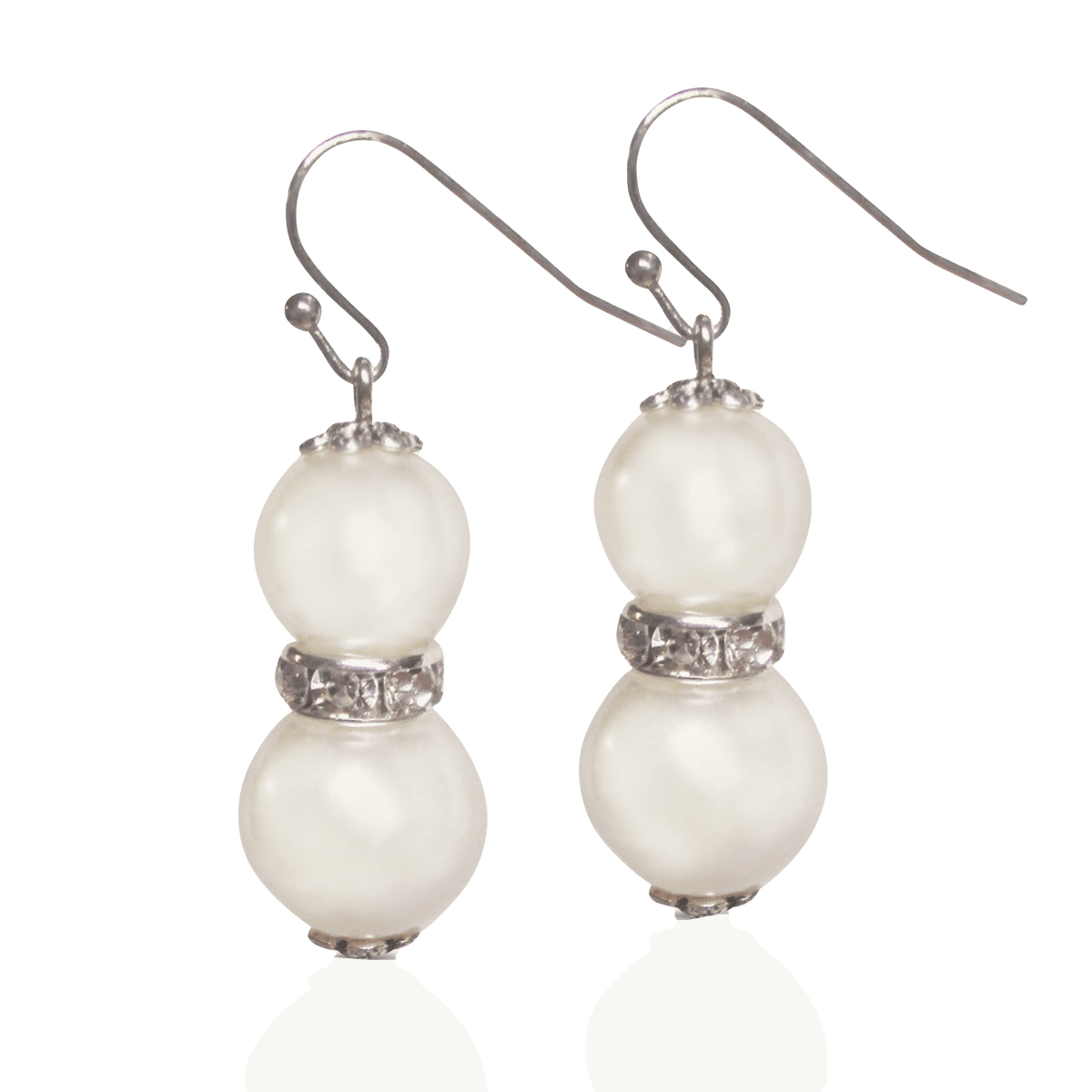 Double Glass Pearl Drop Dangle Earrings, Li-Jacobs, $ 19.99