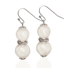 Double Glass Pearl Drop Dangle Earrings, Li-Jacobs, $ 19.99