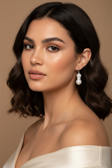 Double Pearl Drop Dangle Earrings | Rhinestone & Glass Pearl, Earrings, $ 17.99, A Moment Of Now™
