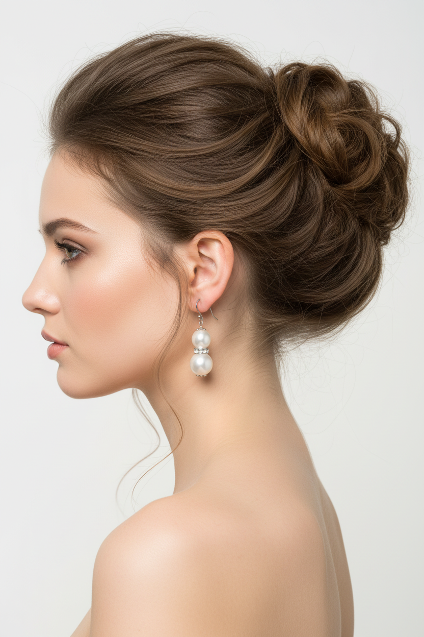 Double Pearl Drop Dangle Earrings | Rhinestone & Glass Pearl, Earrings, $ 17.99, A Moment Of Now™