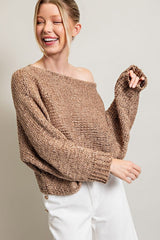 Shop Women's Mocha Brown Loose Fit Knit Top Sweater | Boutique Clothing, Sweaters, USA Boutique