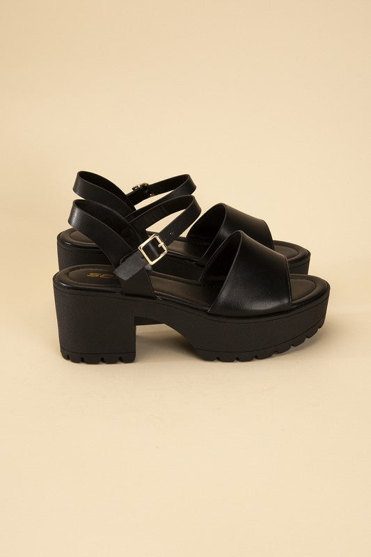 Shop Stacie Women's Platform Ankle Strap Sandals in Black or White , Sandals, USA Boutique
