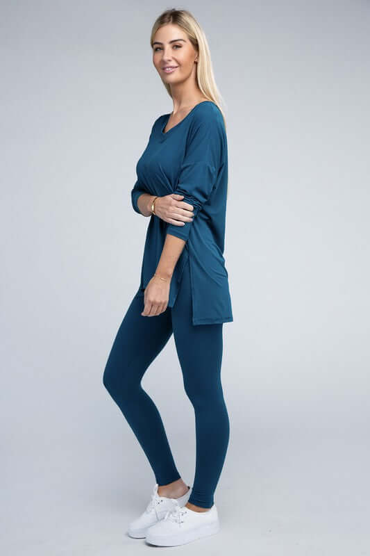 Brushed DTY Microfiber Loungewear Set, ZENANA, $ 36.95