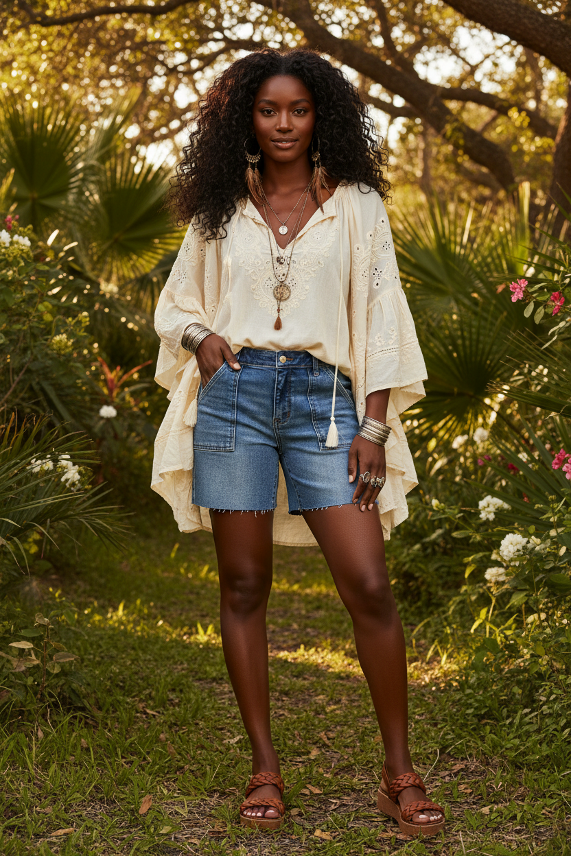 Judy Blue Mid Rise Bermuda Denim Shorts with Raw Hem | Plus Size, Shorts, $ 52.00, A Moment Of Now™