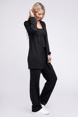 Shop Black Solid Tank Top, Pants & Cardigan Set For Women | Shop Boutique, Outfit Sets, USA Boutique