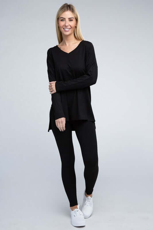 Brushed DTY Microfiber Loungewear Set, ZENANA, $ 36.95