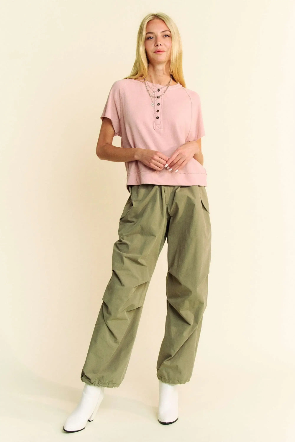 French Rose Breezy Knit Fabric Short Sleeve T-shirt Top - Chic, T-shirts, $ 45.00, A Moment Of Now™