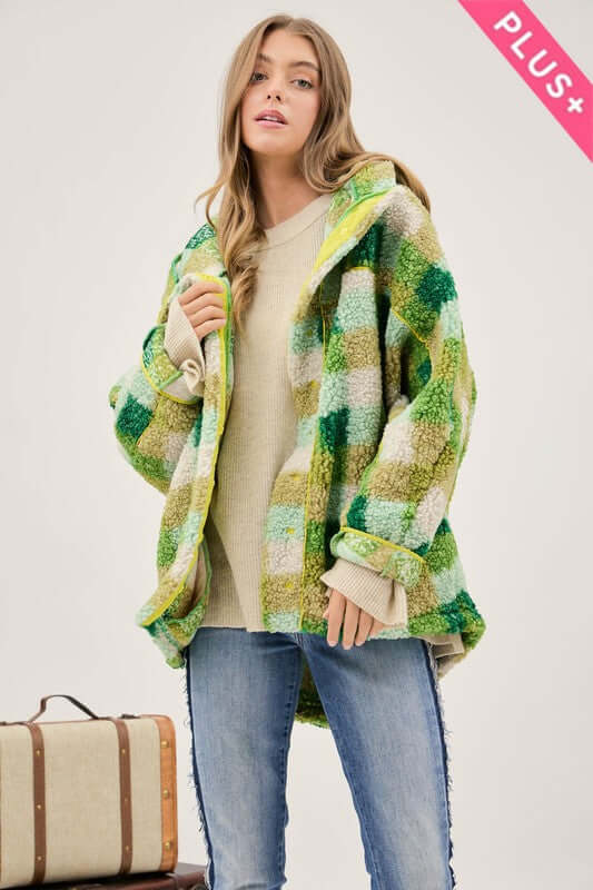 Plus Size Plaid Back Spirit Jacket, Davi & Dani, $ 68.95