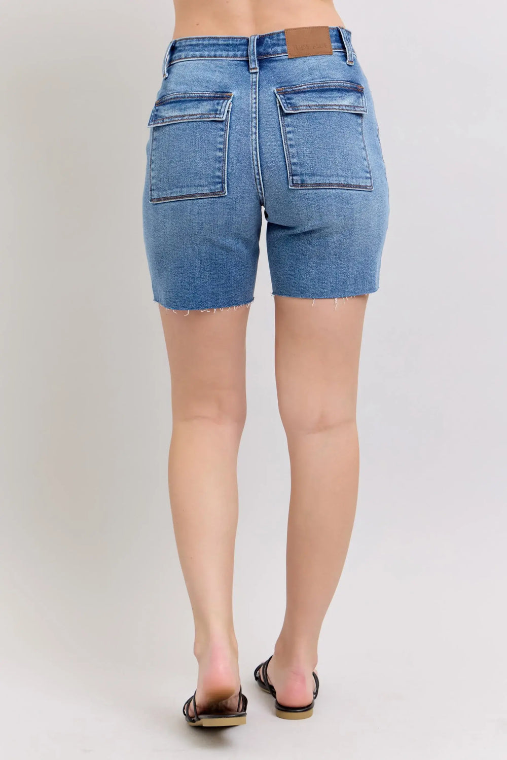 Judy Blue Mid Rise Bermuda Denim Shorts with Raw Hem | Plus Size, Shorts, $ 52.00, A Moment Of Now™