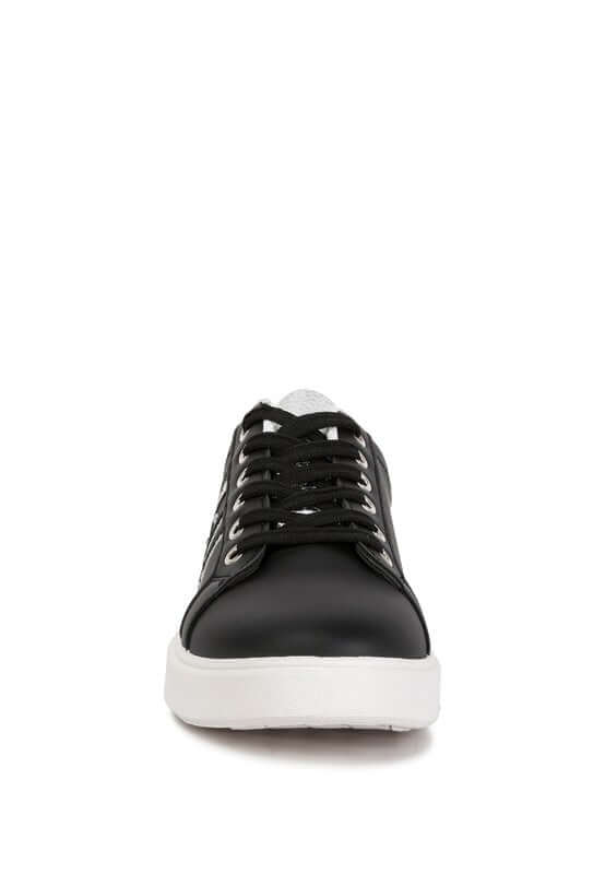 Claude Faux Leather Back Panel Sneakers - Trendy Comfort, Sneakers, $ 45.00, A Moment Of Now™