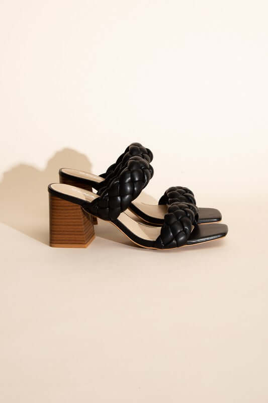 BUGGY-S Braided Straps Mule Heels Sandals, Fortune Dynamic, A Moment Of Now