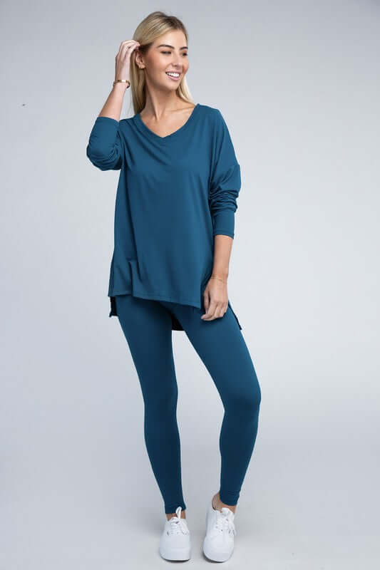 Brushed DTY Microfiber Loungewear Set, ZENANA, $ 36.95