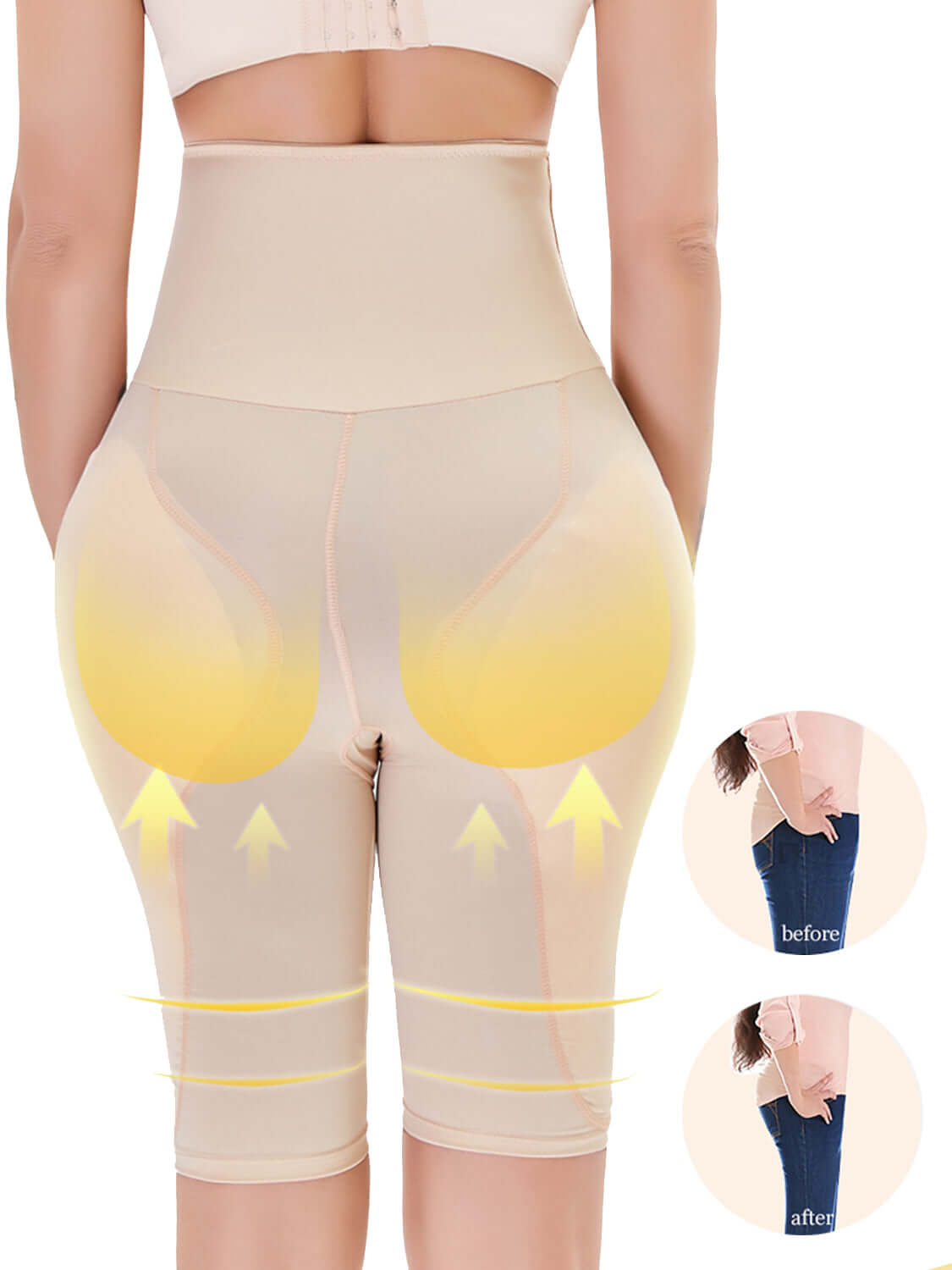 Hip Lifting Shaping Shorts Shapewear in Beige or Black, C.J., A Moment Of Now