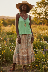 Kelly Green Lace Detail V-Neck Textured Knit Cami