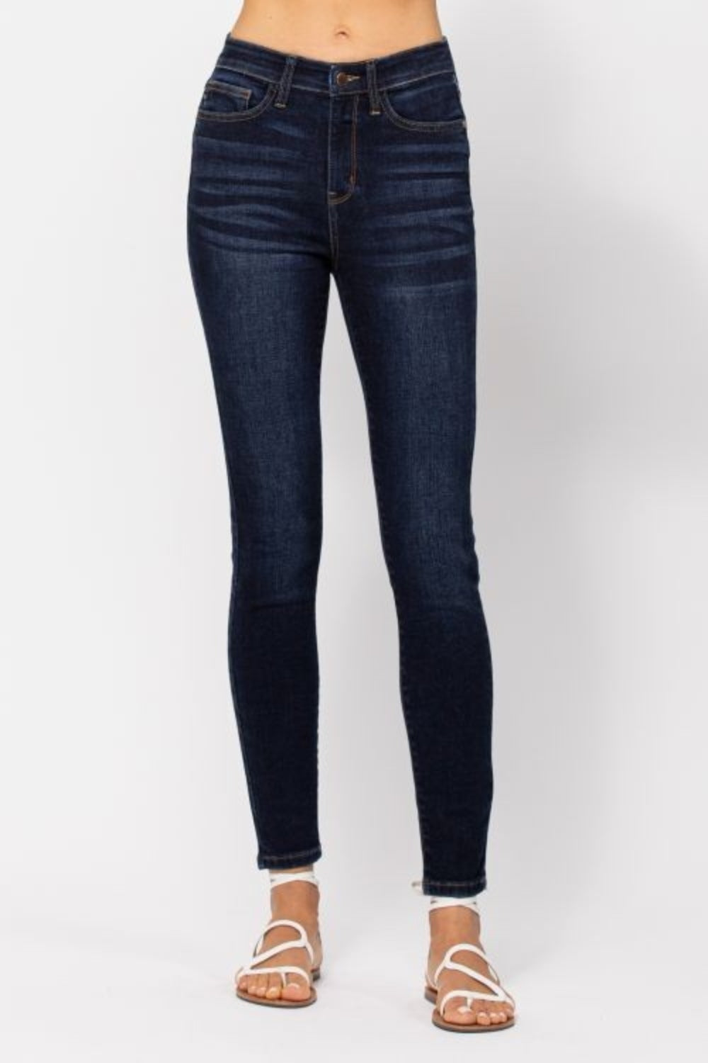 Judy Blue Dark Blue High Waist Handsand Skinny Jeans