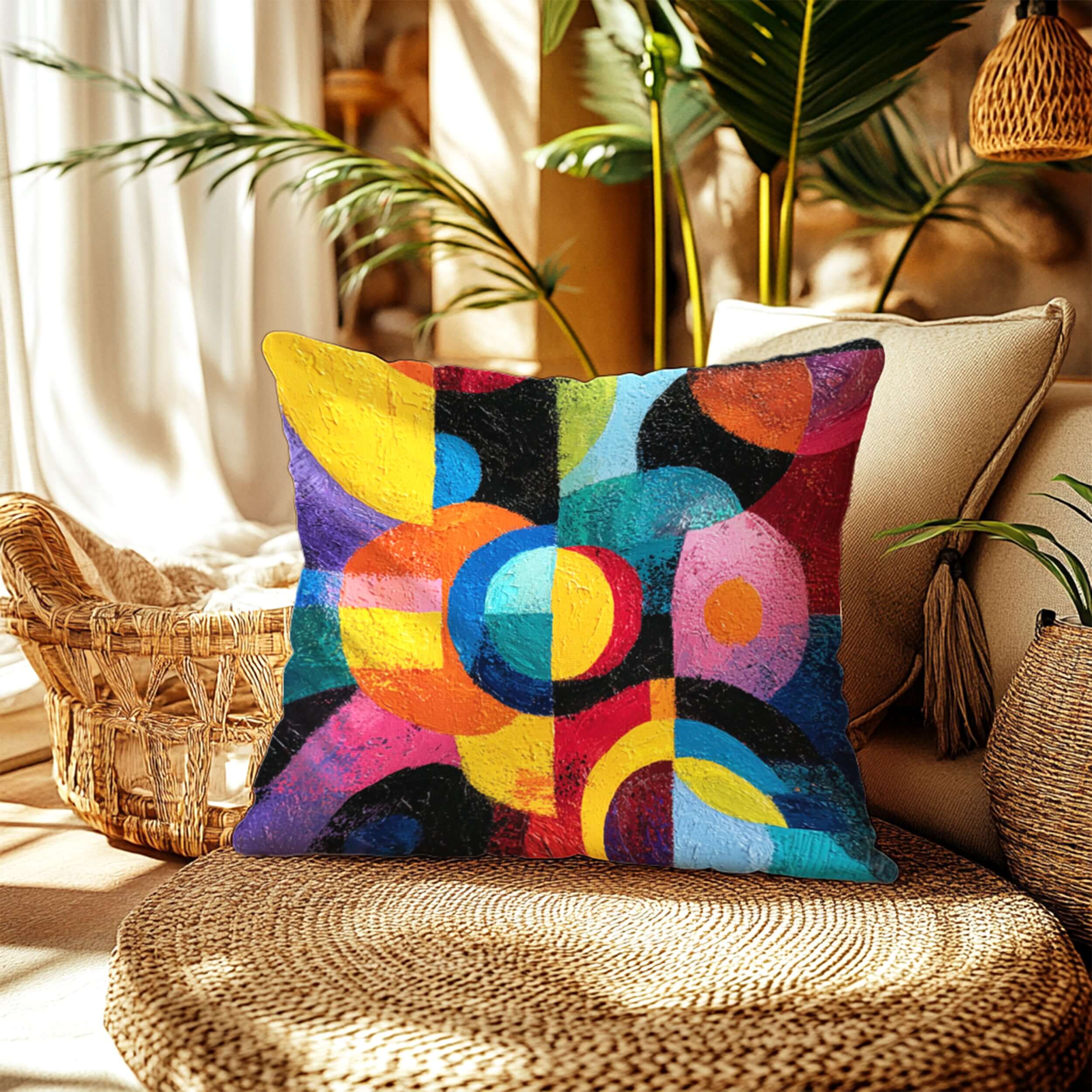 Élise Abstract Geometric Artwork Print Decorative Throw Pillow Cushion