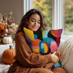 Élise Abstract Geometric Artwork Print Decorative Throw Pillow Cushion