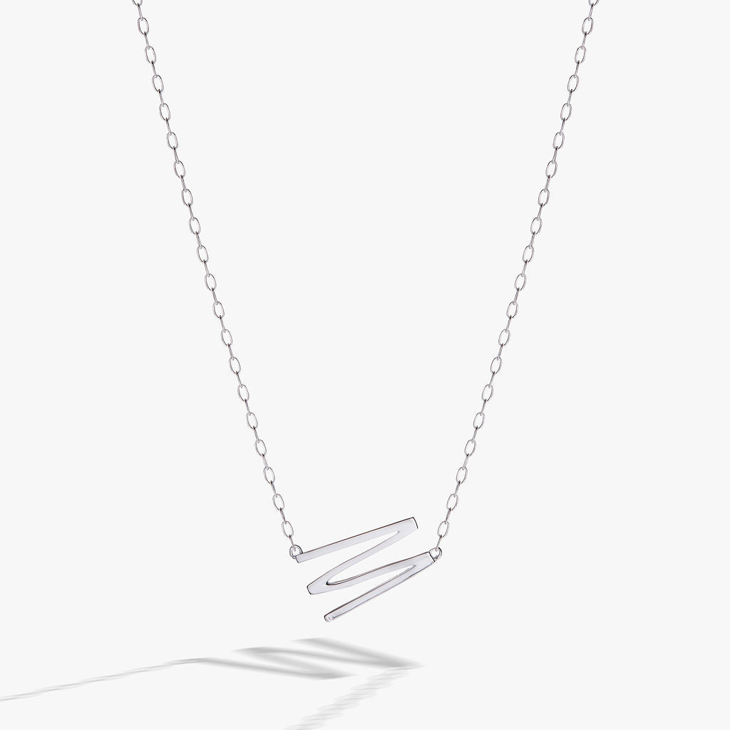 Initial M Precious Elongated Necklace