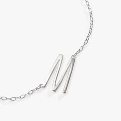 Initial M Precious Elongated Necklace