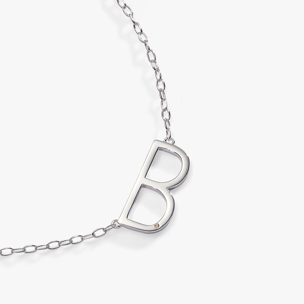 Initial B Precious Elongated Necklace, Necklaces, $ 39.90, A Moment Of Now™