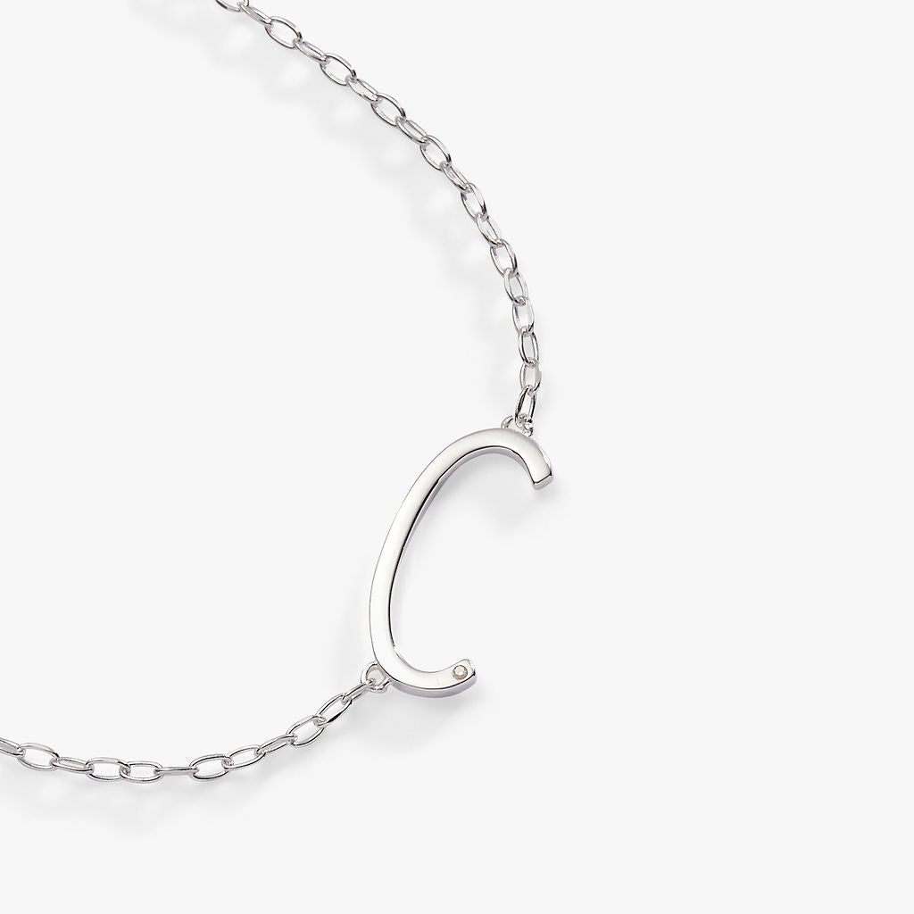 Initial C Precious Elongated Necklace, Necklaces, $ 39.90, A Moment Of Now™