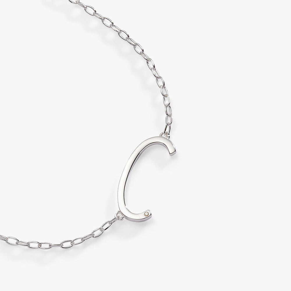Initial C Precious Elongated Necklace, Necklaces, $ 39.90, A Moment Of Now™