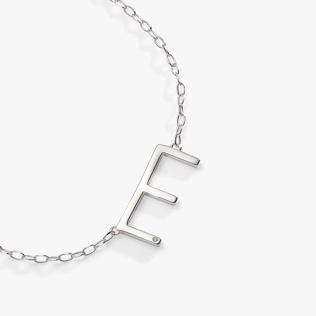 Initial E Precious Elongated Necklace, Necklaces, $ 39.90, A Moment Of Now™