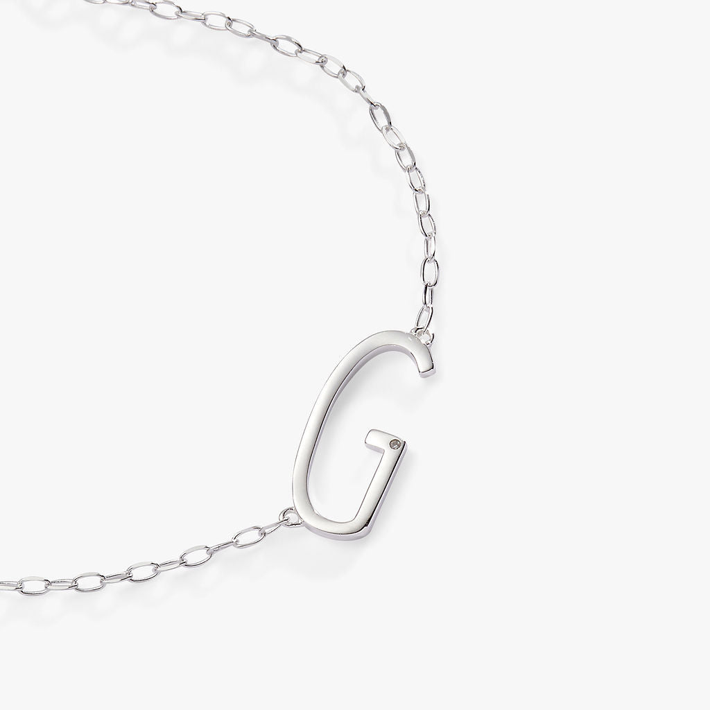 Initial G Precious Elongated Necklace, Necklaces, $ 39.90, A Moment Of Now™