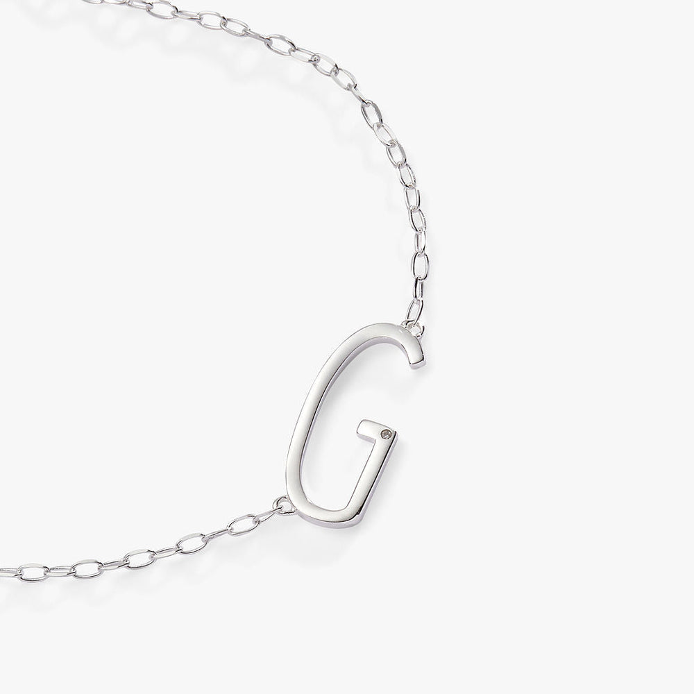 Initial G Precious Elongated Necklace, Necklaces, $ 39.90, A Moment Of Now™