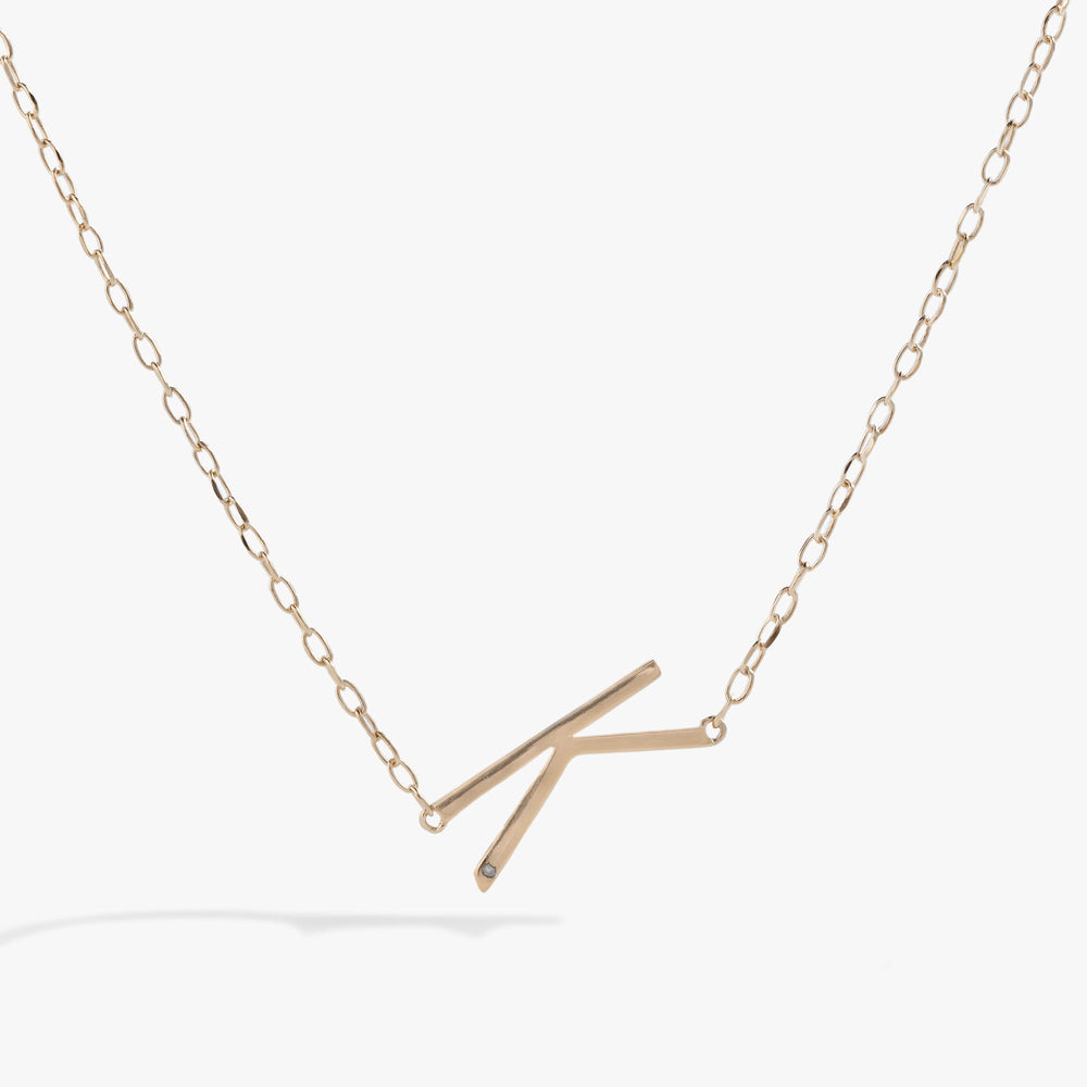 Initial K Precious Elongated Necklace, Necklaces, $ 39.90, A Moment Of Now™