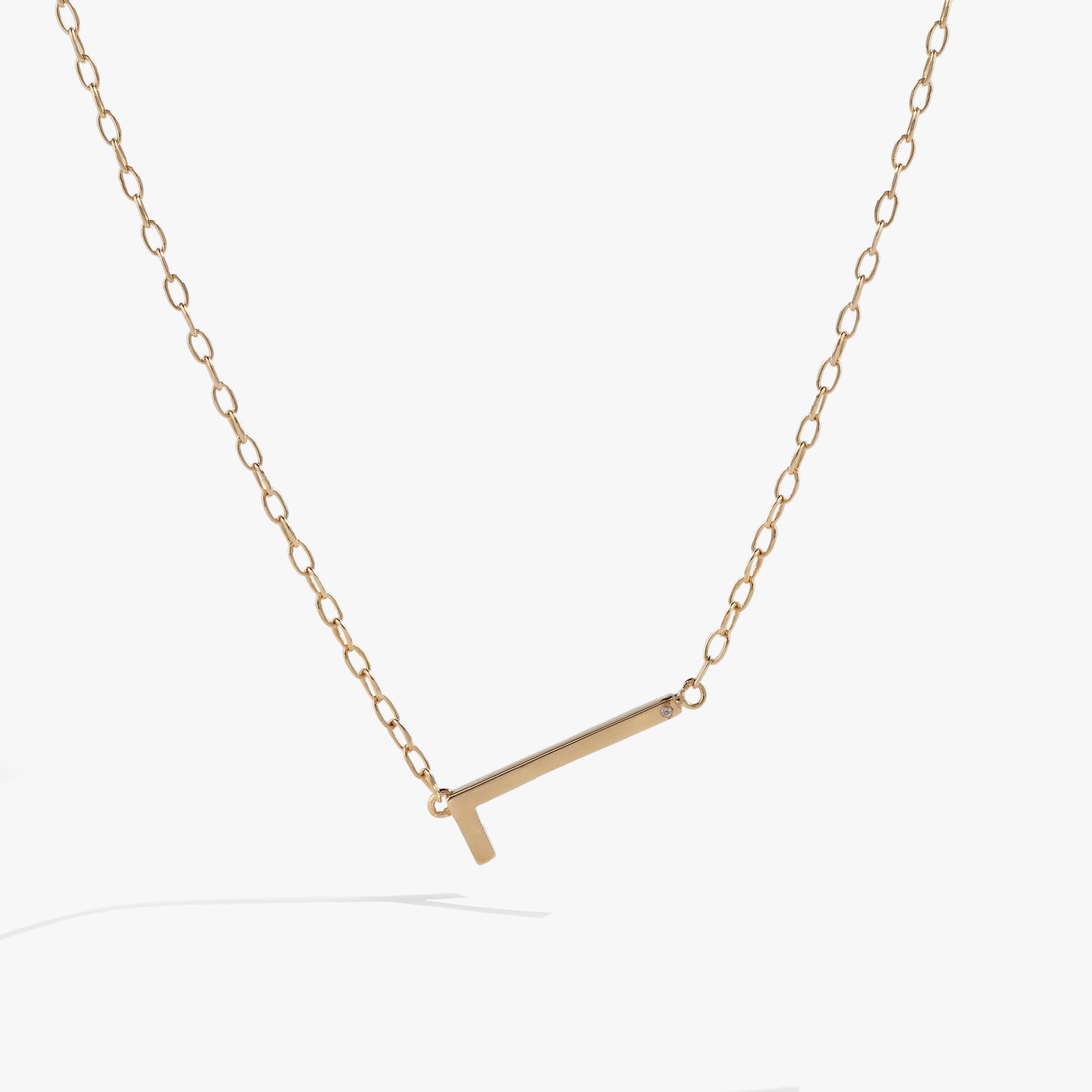 Initial L Precious Elongated Necklace, Necklaces, $ 39.90, A Moment Of Now™