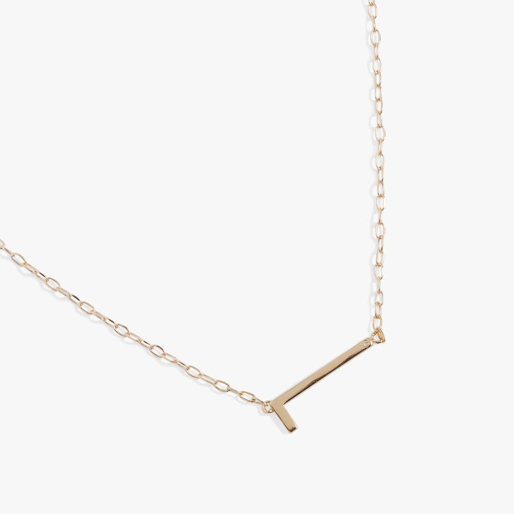 Initial L Precious Elongated Necklace, Necklaces, $ 39.90, A Moment Of Now™