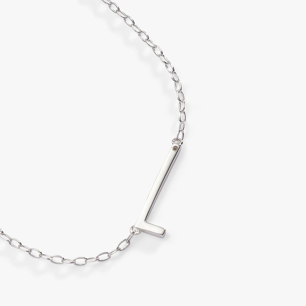 Initial L Precious Elongated Necklace, Necklaces, $ 39.90, A Moment Of Now™