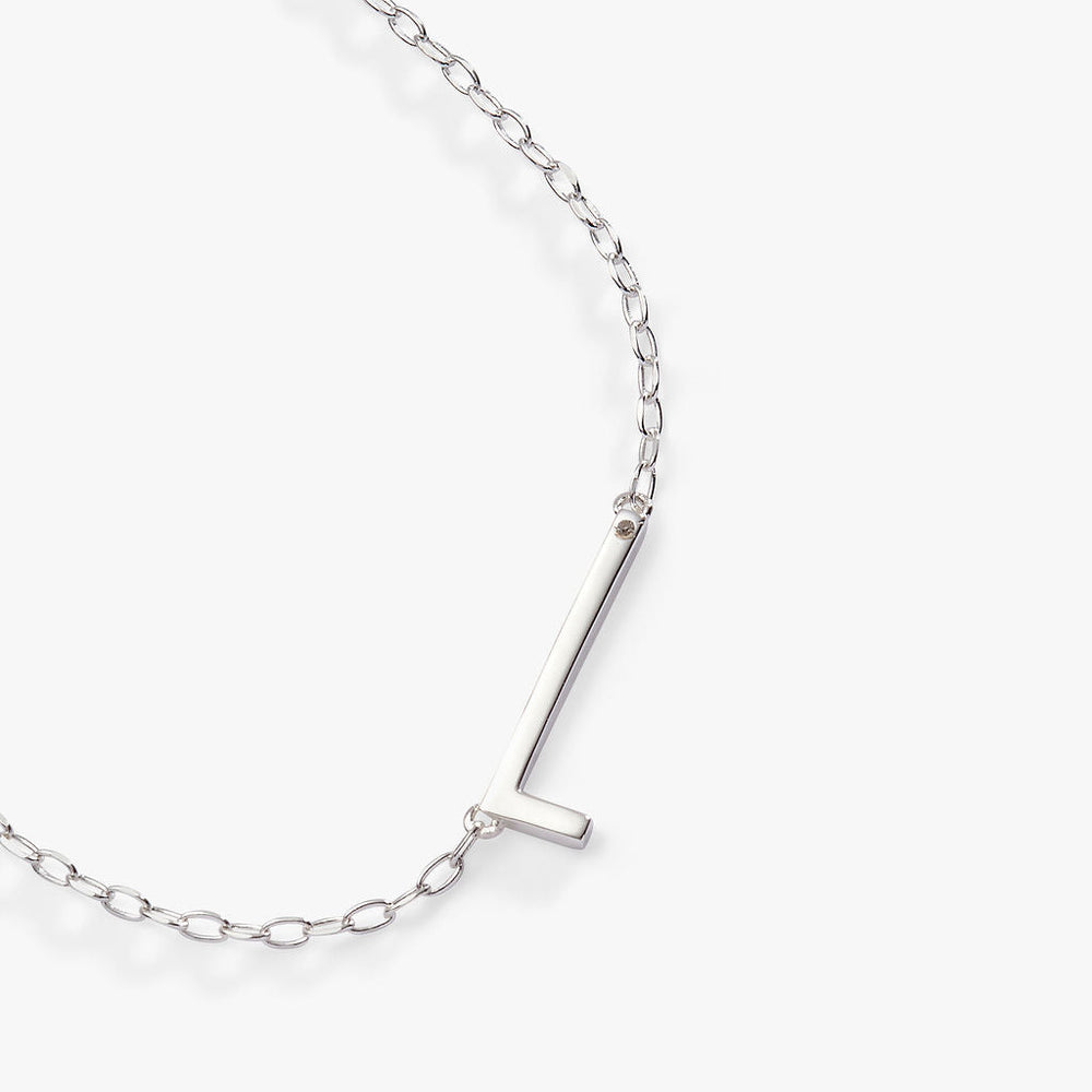 Initial L Precious Elongated Necklace, Necklaces, $ 39.90, A Moment Of Now™