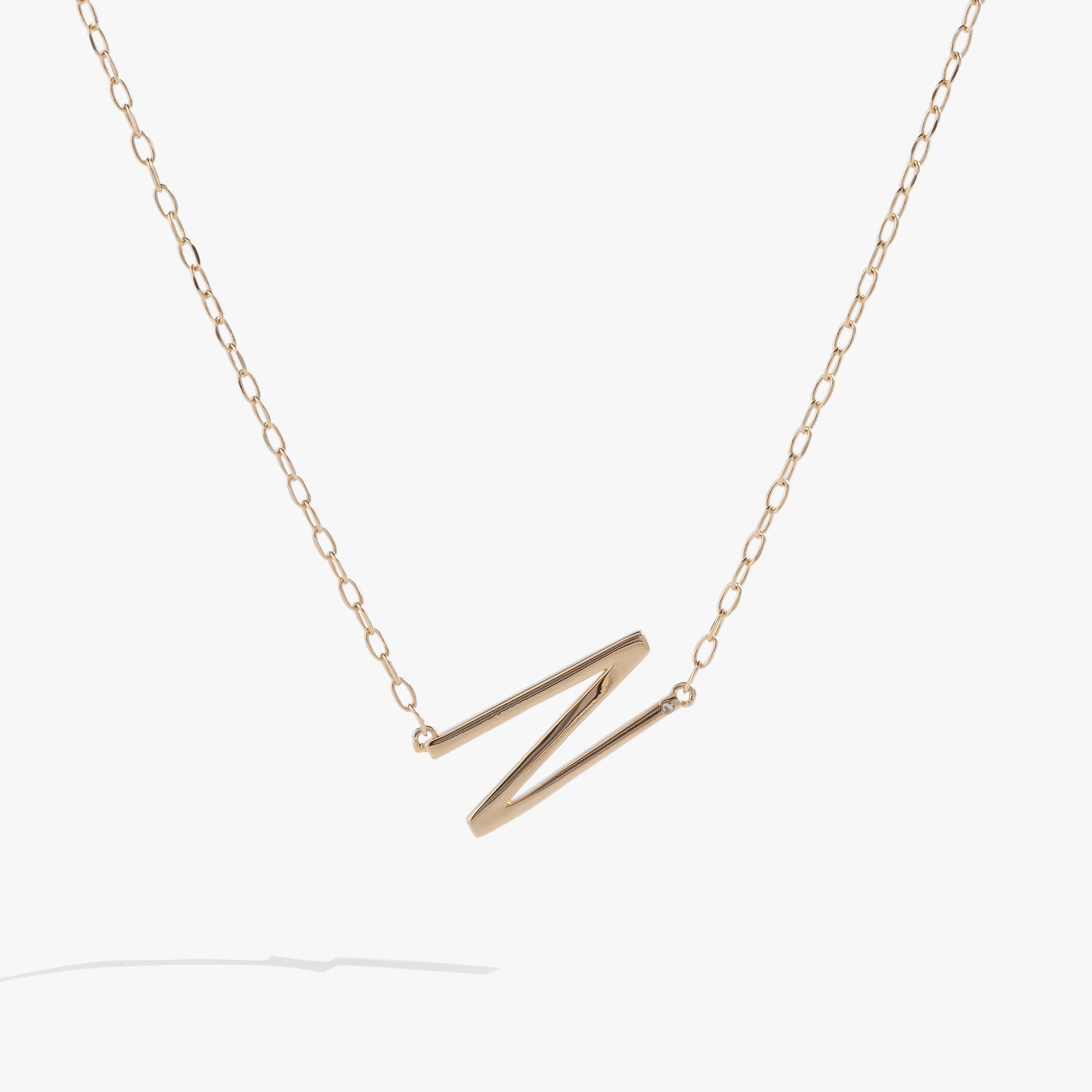 Initial N Precious Elongated Necklace, Necklaces, $ 39.90, A Moment Of Now™