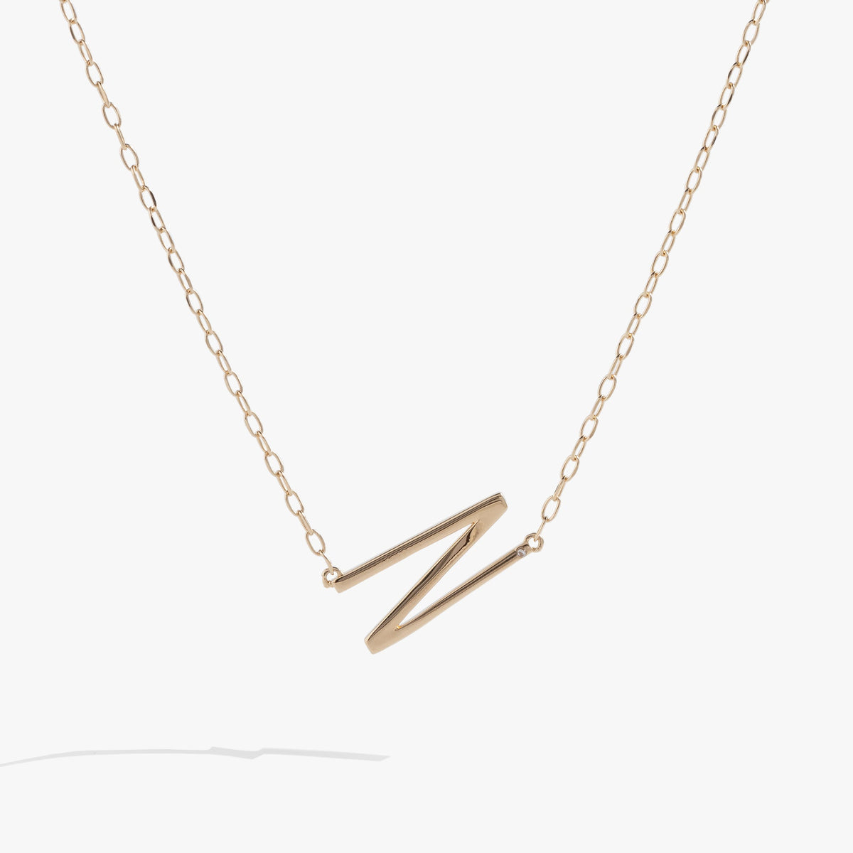 Initial N Precious Elongated Necklace, Necklaces, $ 39.90, A Moment Of Now™