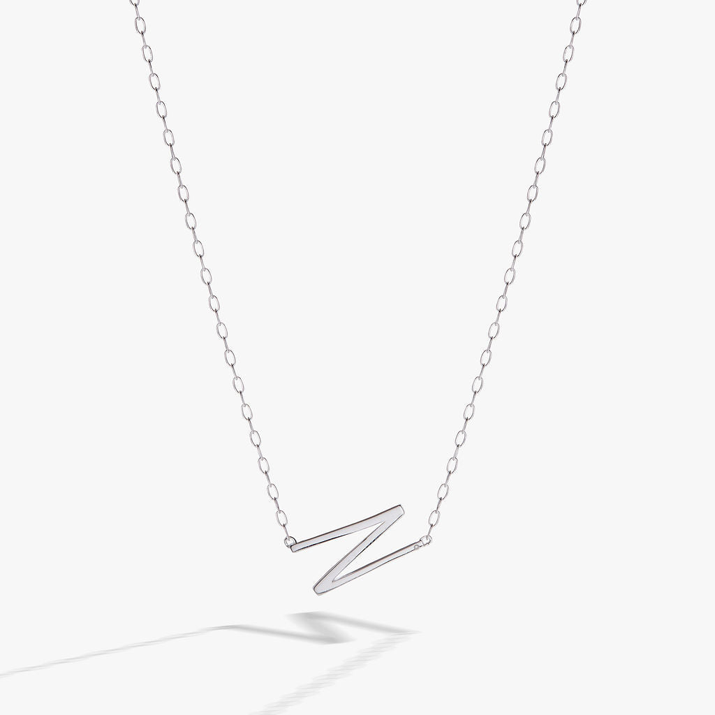 Initial N Precious Elongated Necklace, Necklaces, $ 39.90, A Moment Of Now™