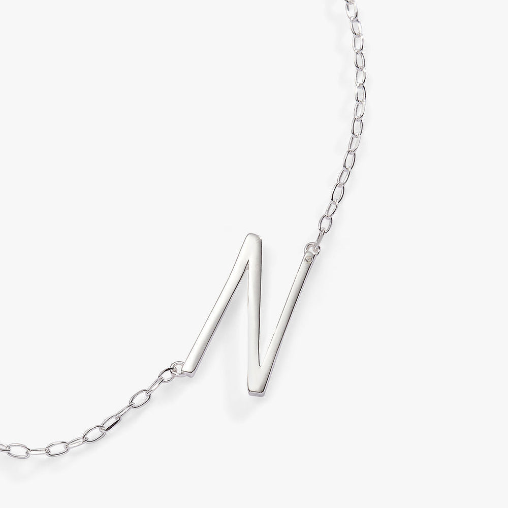 Initial N Precious Elongated Necklace, Necklaces, $ 39.90, A Moment Of Now™