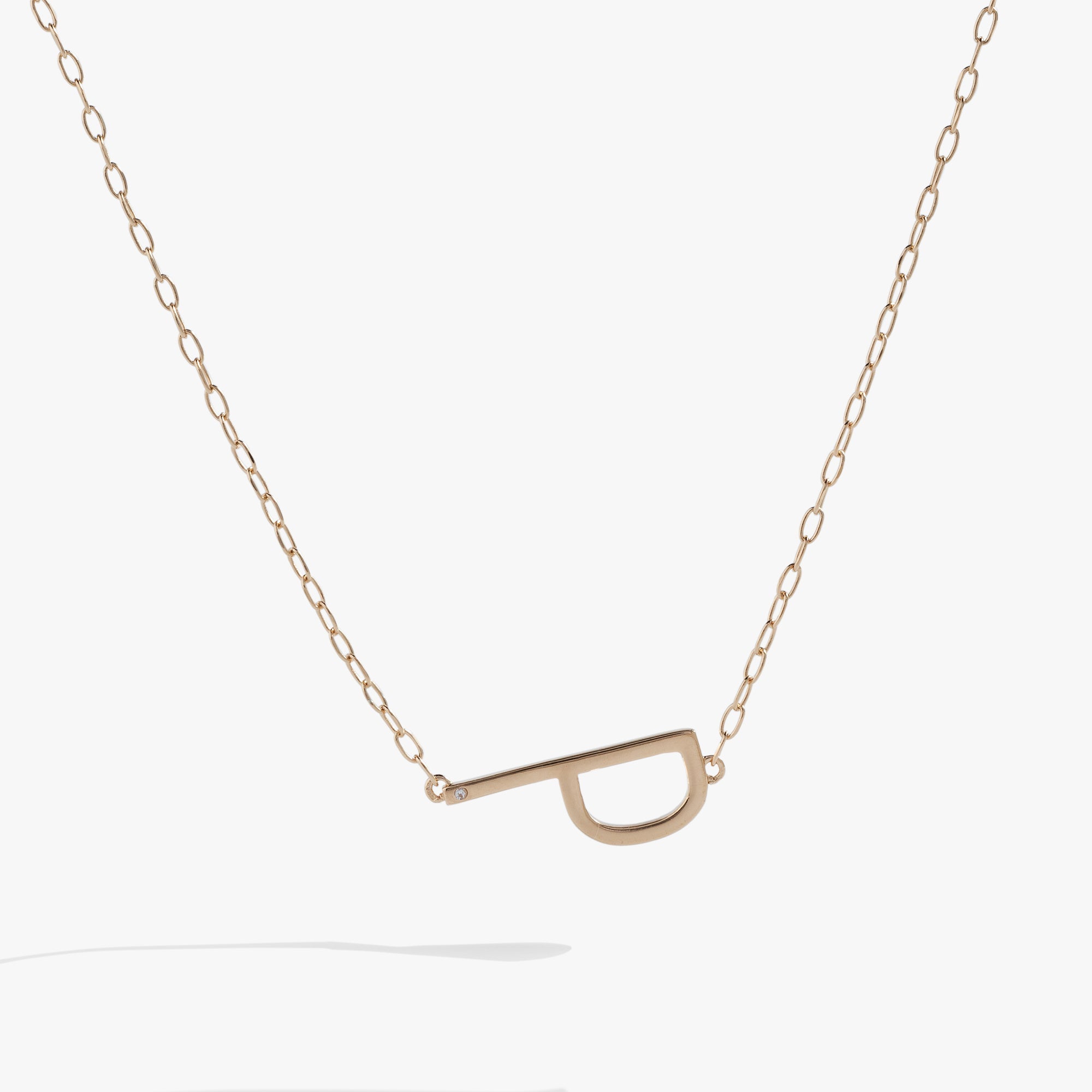Initial P Precious Elongated Necklace, Necklaces, $ 39.90, A Moment Of Now™