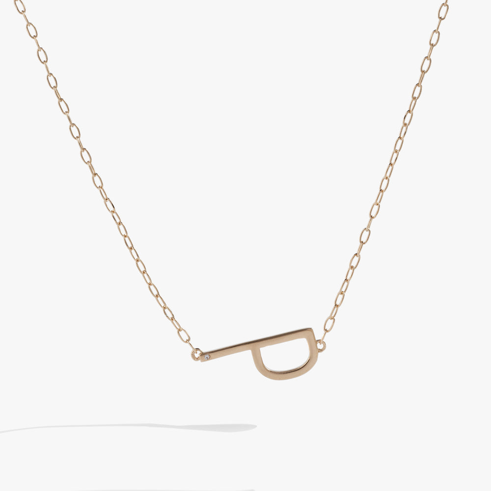 Initial P Precious Elongated Necklace, Necklaces, $ 39.90, A Moment Of Now™
