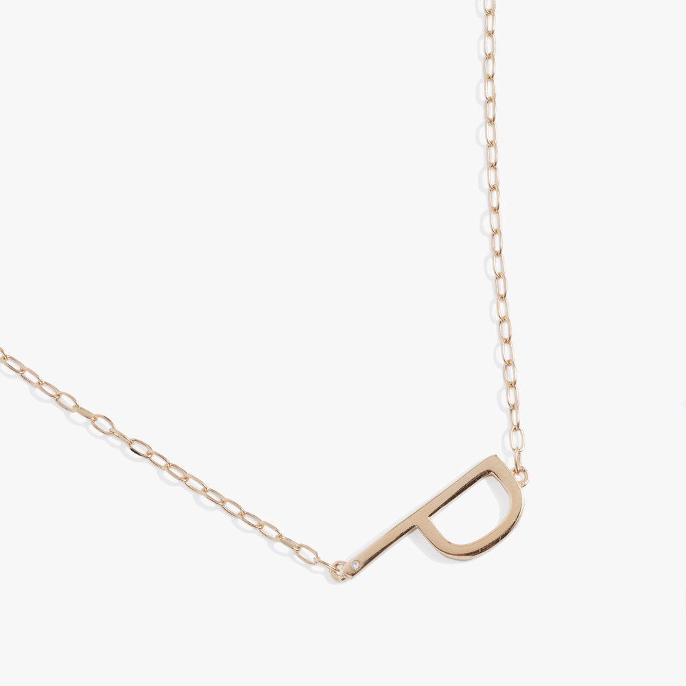Initial P Precious Elongated Necklace, Necklaces, $ 39.90, A Moment Of Now™