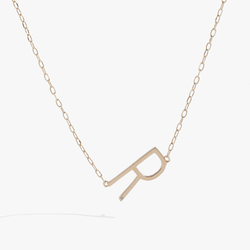 Initial R Precious Elongated Necklace, Necklaces, $ 39.90, A Moment Of Now™