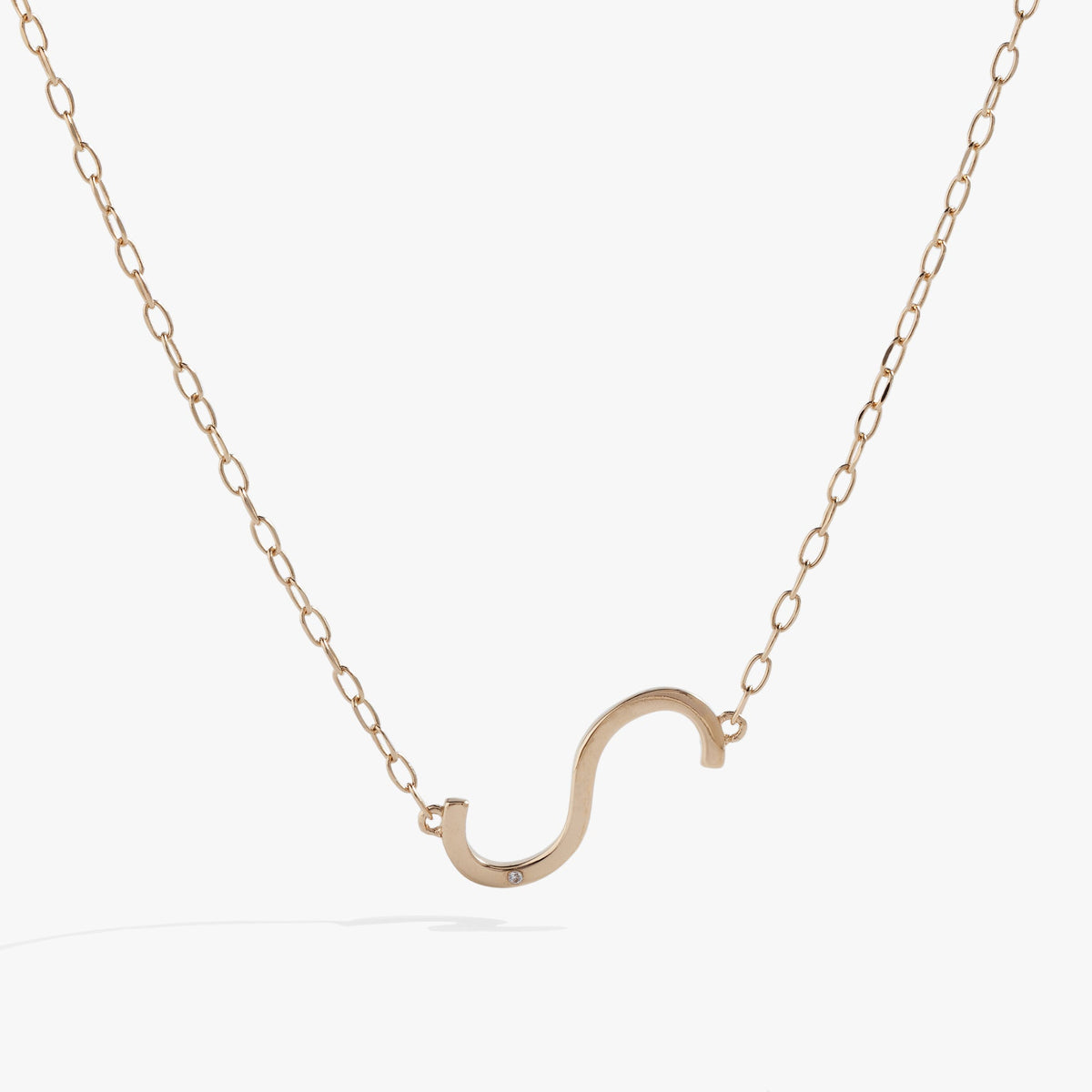 Initial S Precious Elongated Necklace, Necklaces, $ 39.90, A Moment Of Now™
