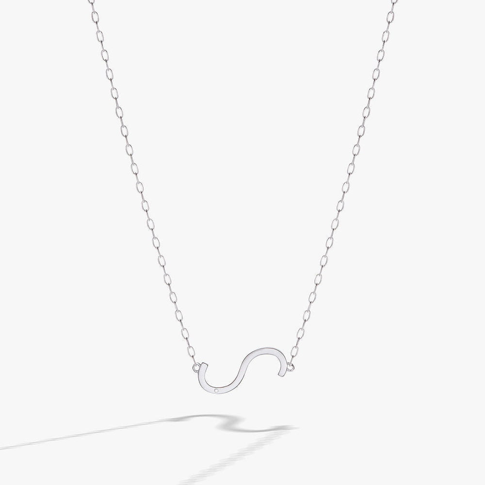Initial S Precious Elongated Necklace, Necklaces, $ 39.90, A Moment Of Now™