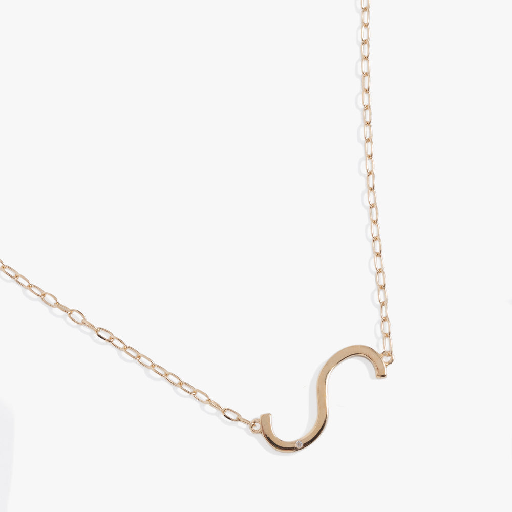Initial S Precious Elongated Necklace, Necklaces, $ 39.90, A Moment Of Now™